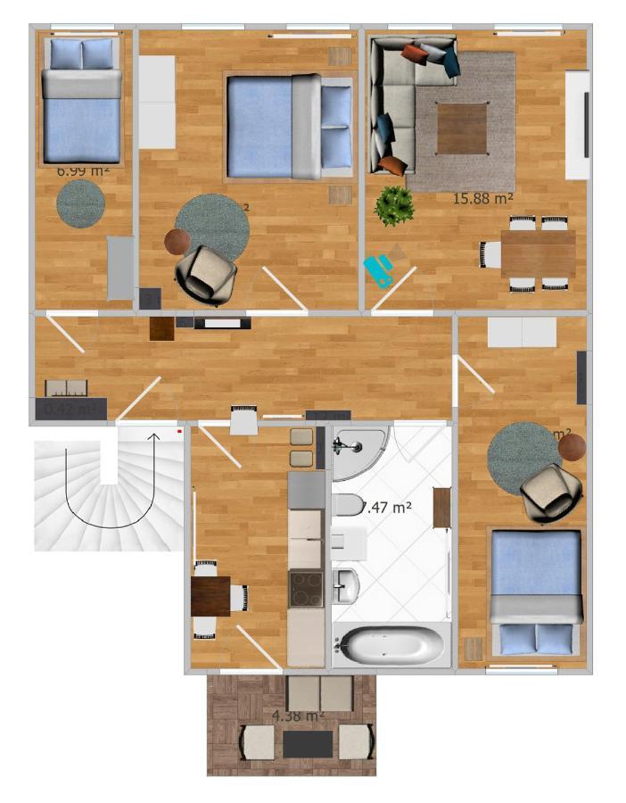 Grosse Fuer Gruppen Und Familien Bis 8 Personen Mit Balkon * Erfurt